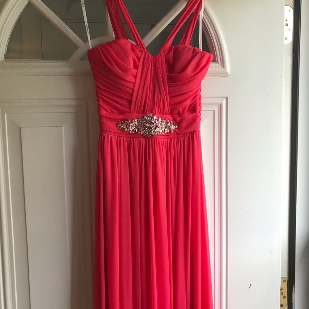 Elegant coral formal dress
